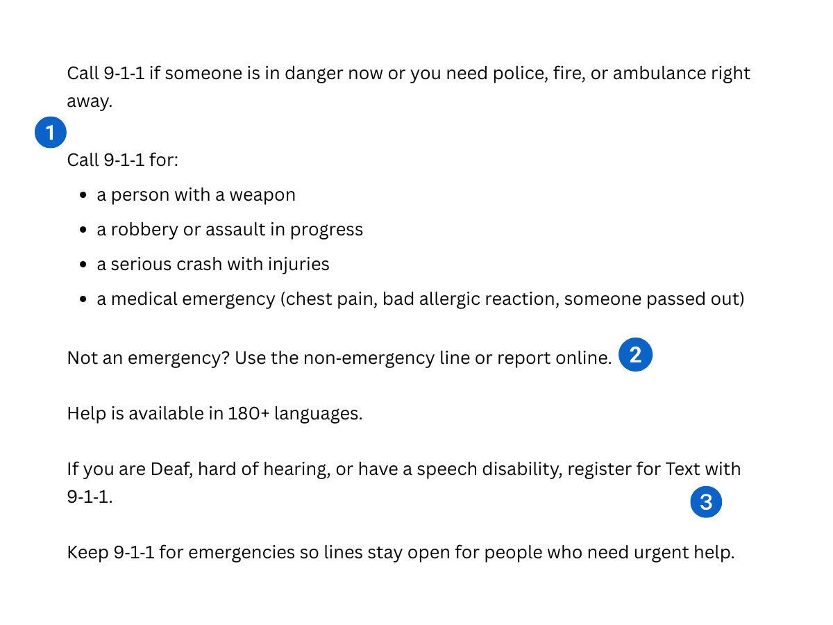 After FAQ Before/after FAQ on job‑offer scams; after version adds verdict first and concrete steps.
